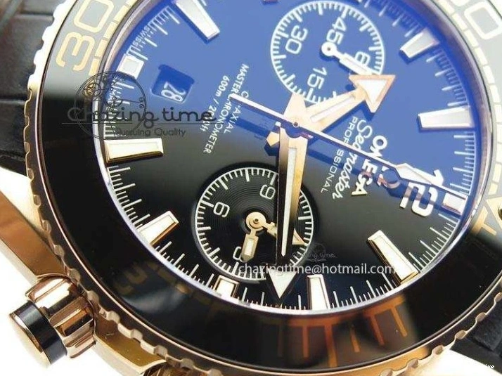 0326 Breathable Seamaster Professional Chrono RG Black Ceramic Black Dial On Black Gummy Strap A 8214